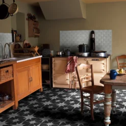 Country Living Starry Skies Black North Star Porcelain Floor & Wall Tile 1.42sqm Pack - 450x450mm -Home Improvement 13220589 1685051391062742