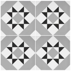 Fiore Diamond Black Porcelain Wall & Floor Tile 200 X 200mm - 0.52sqm Pack -Home Improvement 13220601 7764916348340978