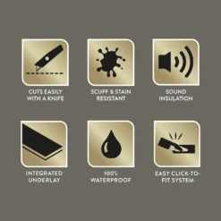 Kraus Rigid Core Herringbone Luxury Vinyl Floor Tile - Owsten Grey -Home Improvement 13733819 9135002464931503