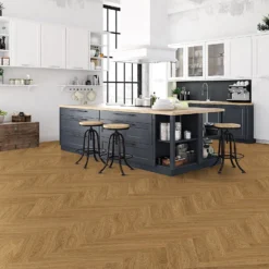 Kraus Herringbone Luxury Vinyl Floor Tile Sample - Weaveley Light Oak