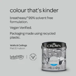 Crown Matt Emulsion Paint Pacific Oyster - 2.5L 15 Crown Matt Emulsion Paint Pacific Oyster - 2.5L -Home Improvement 13807026 2034964056284837