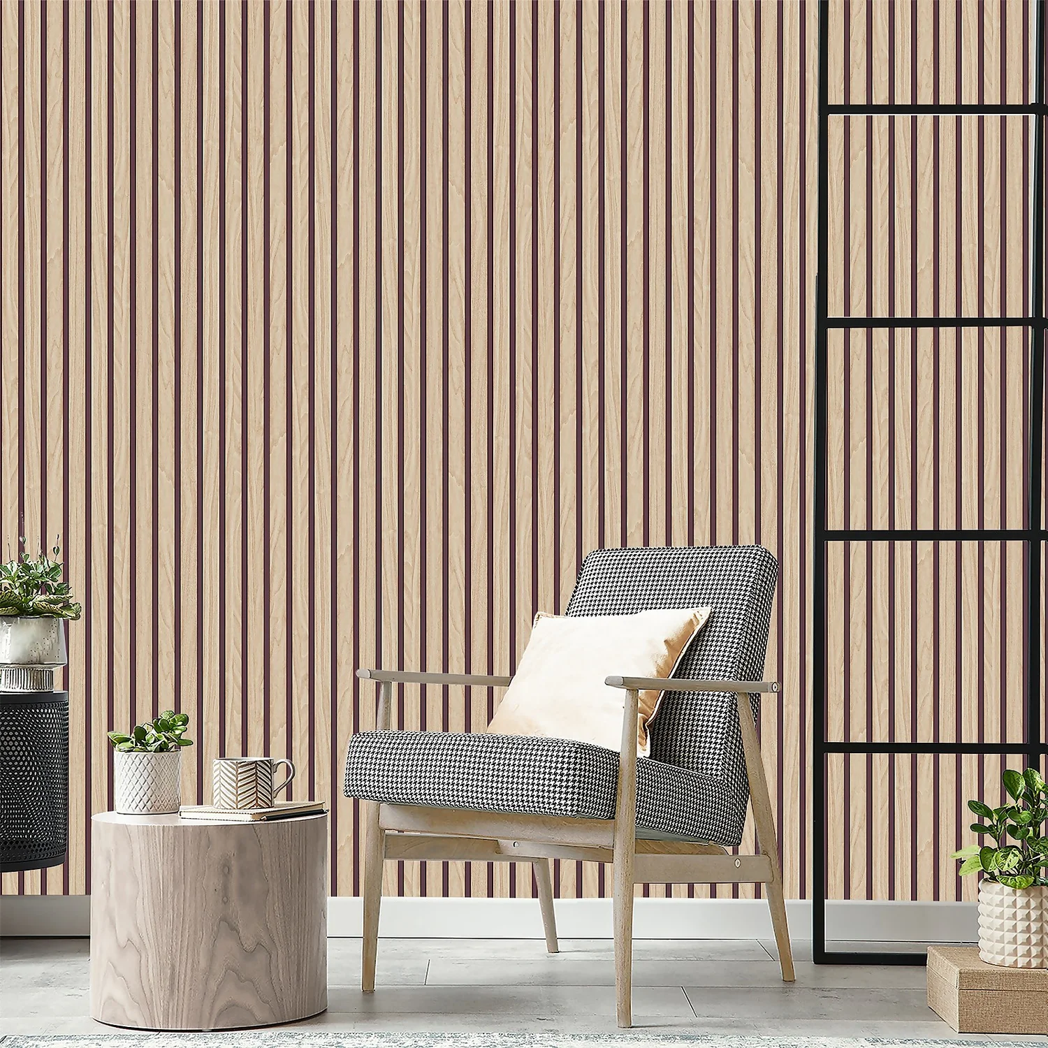 Belgravia Décor Wood Slat Textured Light Oak Wallpaper 4 Belgravia Décor Wood Slat Textured Light Oak Wallpaper - Image 2