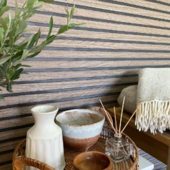 Belgravia Décor Wood Slat Textured Walnut Wallpaper -Home Improvement 13909699 1745034583657659