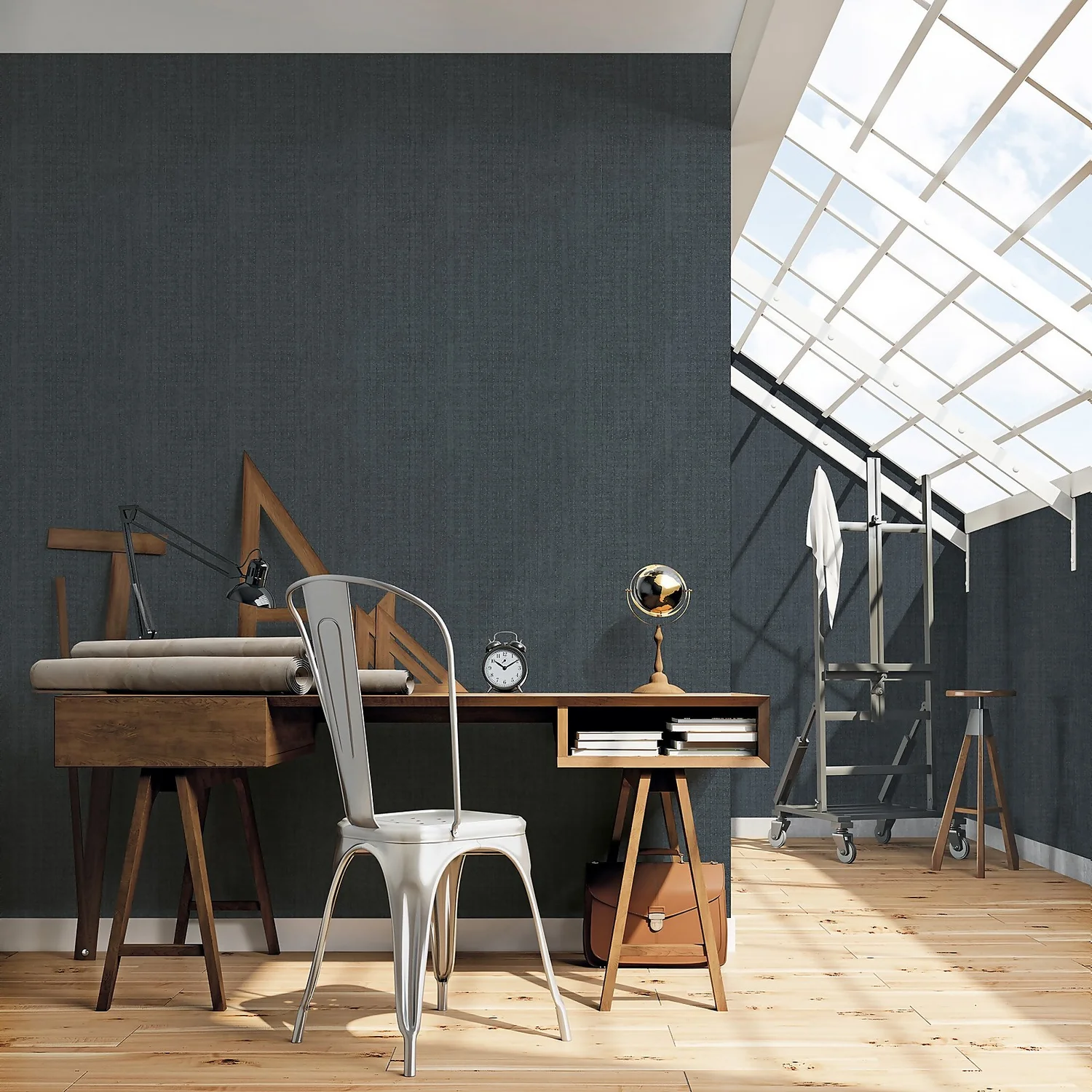 Galerie Vertical Texture Charcoal Wallpaper 4 Galerie Vertical Texture Charcoal Wallpaper - Image 2