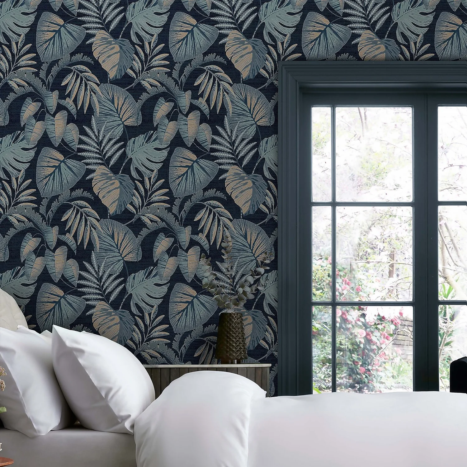 Next Jungle Leaves Navy Wallpaper 4 Next Jungle Leaves Navy Wallpaper - Image 2