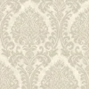 Grandeco Chenille Damask Cream Textured Mid Sheen Wallpaper -Home Improvement 13980234 2135000057416242