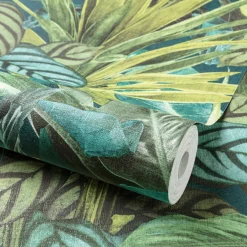 Grandeco Tropical Vista Green Textured Matt Wallpaper -Home Improvement 13980246 1524998777237279
