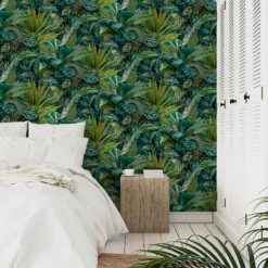Grandeco Tropical Vista Green Textured Matt Wallpaper -Home Improvement 13980246 9054998777328920