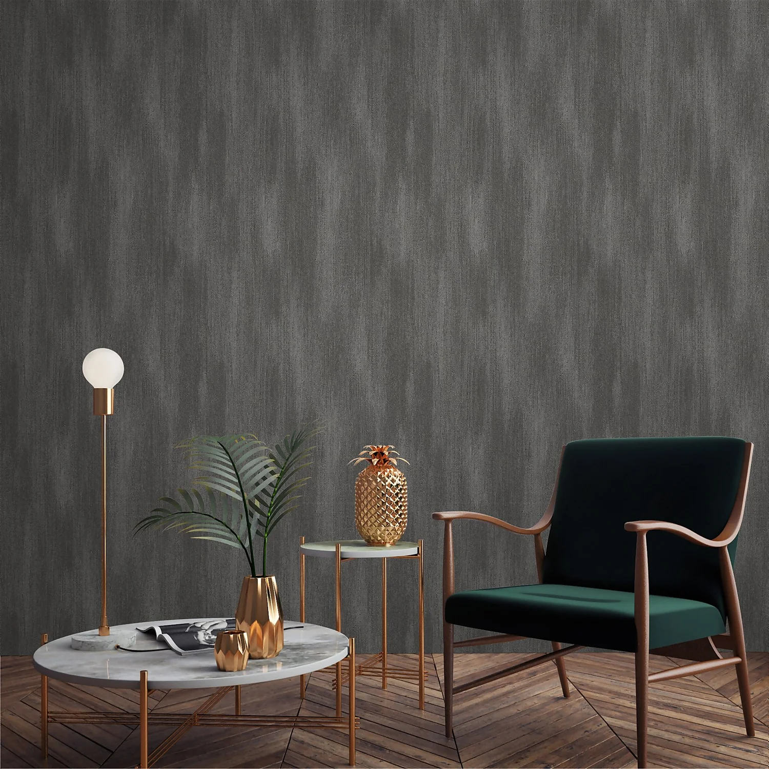 Grandeco Fabric Plain Charcoal Textured Matt Wallpaper 5 Grandeco Fabric Plain Charcoal Textured Matt Wallpaper - Image 3