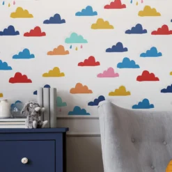 Joules Kids Whatever The Weather White And Rainbow Wallpaper -Home Improvement 13991846 1605003726050026