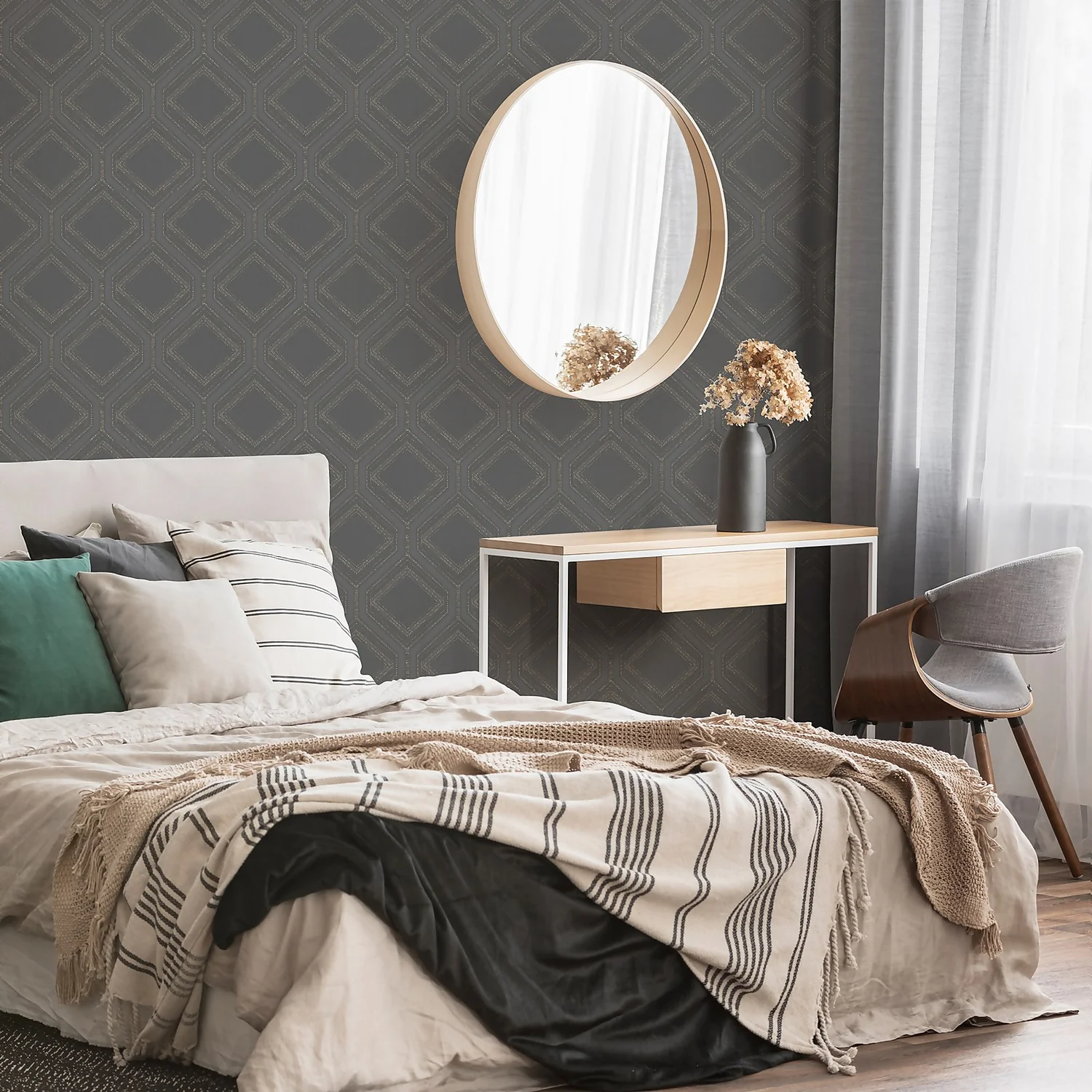 Superfresco Colours Savile Row Charcoal Wallpaper 6 Superfresco Colours Savile Row Charcoal Wallpaper - Image 4