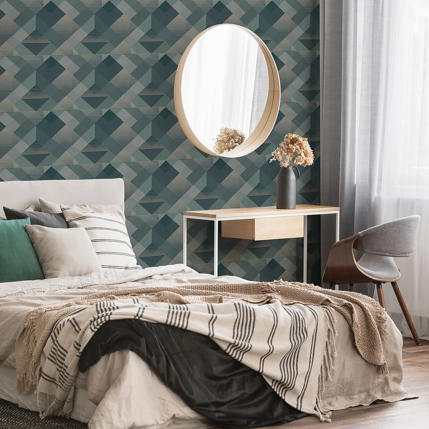 Superfresco Easy Kaleidoscope Emerald Wallpaper 6 Superfresco Easy Kaleidoscope Emerald Wallpaper - Image 4